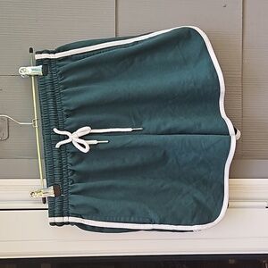 Ladies Automet dark green white trim short Med